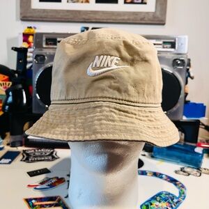 Nike Beige Bucket Hat with Embroidered Logo